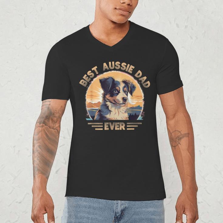 Aussie DAD Australian Shepherd Men's V-Neck T-Shirt Aussie DAD Australian Shepherd Men's V-Neck T-Shirt