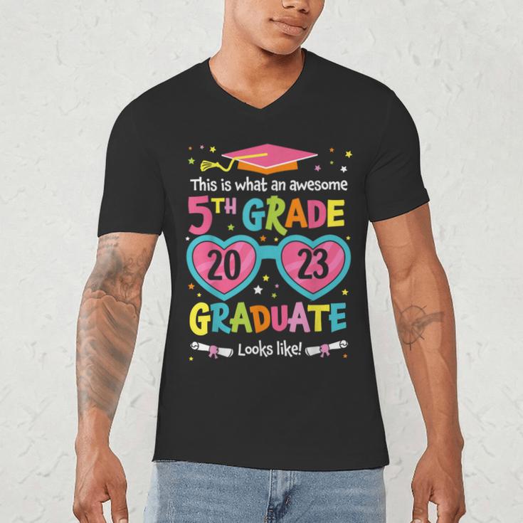 Awesome 5th Grade Graduate Looks Like Class 2023 Graduation Men's V-Neck T-Shirt