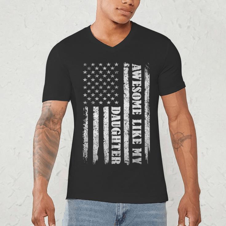Awesome Like My Daughter Men For Dad Fathers Day Men's V-Neck T-Shirt