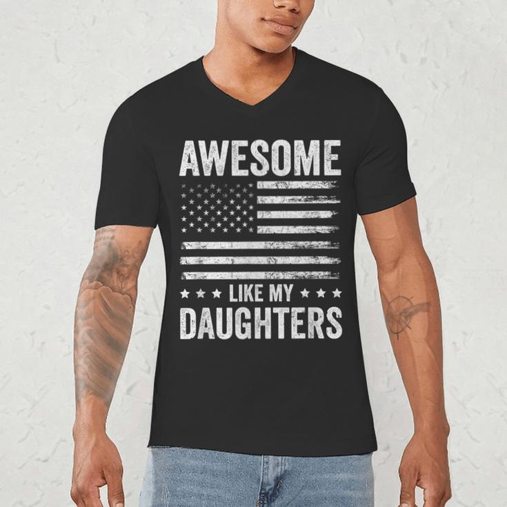 Awesome Like My Daughters Men Fathers Day Dad Men's V-Neck T-Shirt