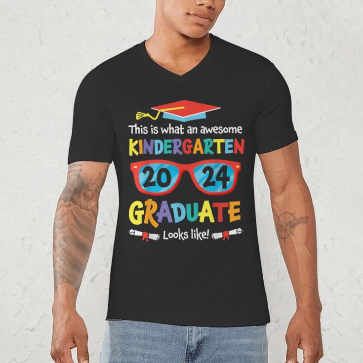 Awesome Kindergarten Graduate Looks Like 2024 Graduation Men's V-Neck T-Shirt