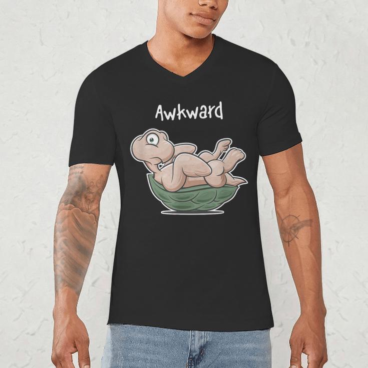 Awkward Turtle Upside Down Witty Comical Introvert Men's V-Neck T-Shirt Awkward Turtle Upside Down Witty Comical Introvert Men's V-Neck T-Shirt