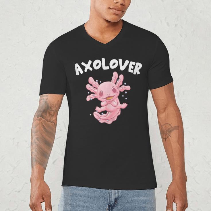 Axolovert Axolotl Humor Salamander Introvert Men's V-Neck T-Shirt