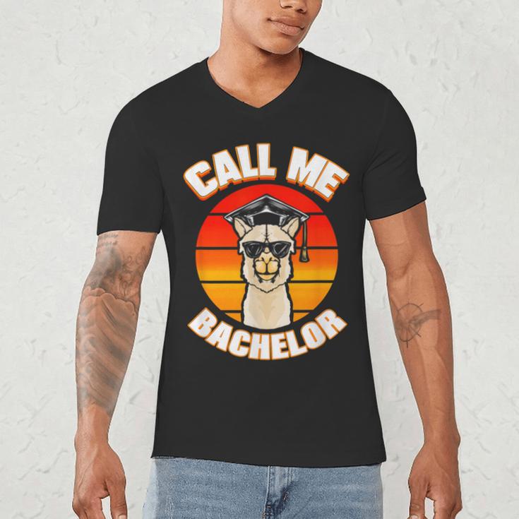 Bachelor Graduation For University Degree Party Llama Men's V-Neck T-Shirt