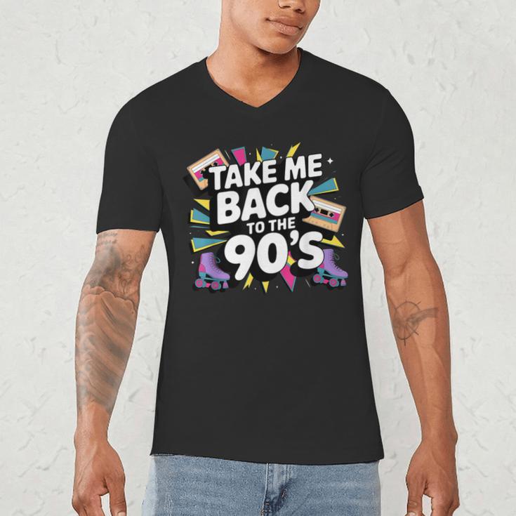 Take Me Back To The 90s Retro Nostalgia Men's V-Neck T-Shirt Take Me Back To The 90s Retro Nostalgia Men's V-Neck T-Shirt