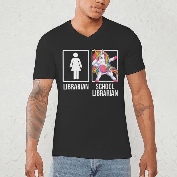 Back To School Library Unicorn Book Lover School Librarian Men's V-Neck T-Shirt Back To School Library Unicorn Book Lover School Librarian Men's V-Neck T-Shirt