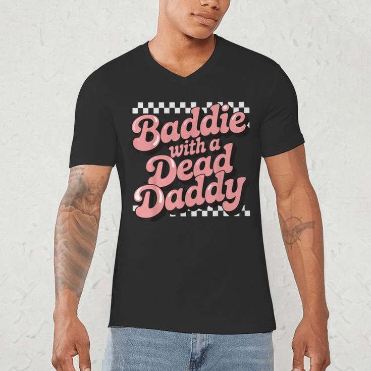 Baddie With A Dead Daddy Men's V-Neck T-Shirt