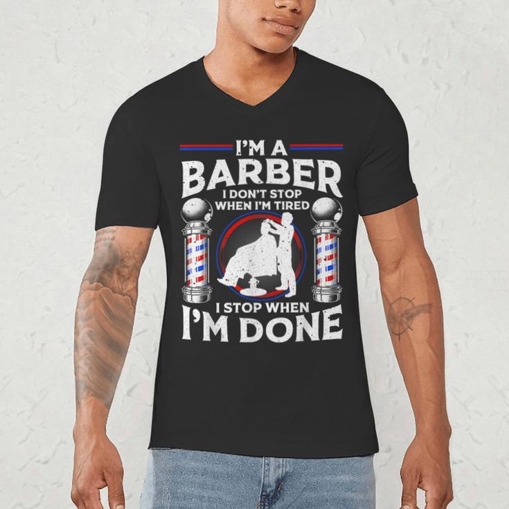 Barber s For Men Dad Hairstyling Humor Quote Small Men's V-Neck T-Shirt