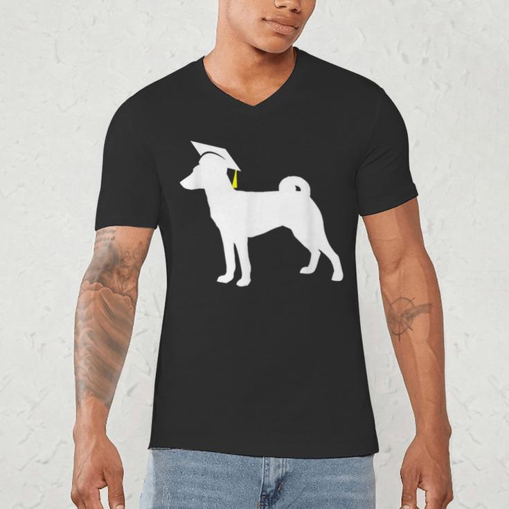 Basenji Graduation Dog Graduate Men's V-Neck T-Shirt