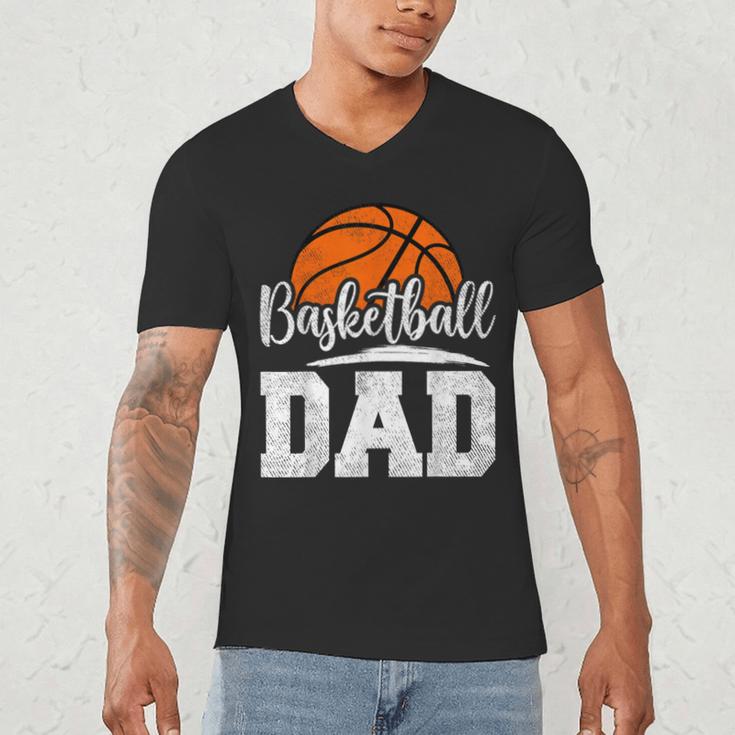 Basketball Dad Basketball Player Game Day Father's Day Men's V-Neck T-Shirt