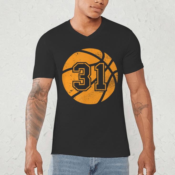 Basketball Player 31 Basketball Mom Dad Jersey Number 31 Men's V-Neck T-Shirt