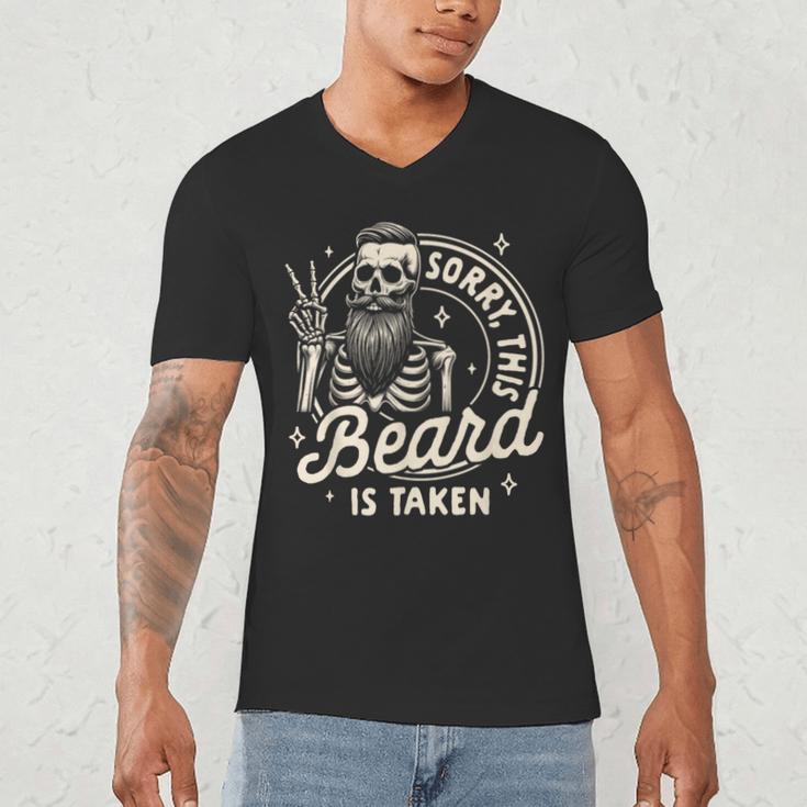 Bearded Dad Daddy Father’s Day Sorry This Beard Is Taken Men's V-Neck T-Shirt