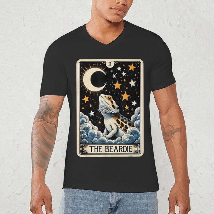 Bearded Dragon Tarot Card Beardie Mom Beardie Dad Men Women Men's V-Neck T-Shirt