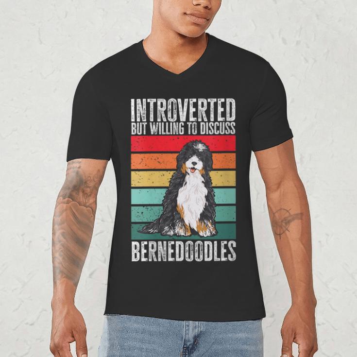 Bernedoodle Dog Introvert Bernedoodle Men's V-Neck T-Shirt Bernedoodle Dog Introvert Bernedoodle Men's V-Neck T-Shirt