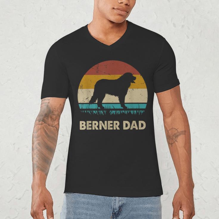 Berner Dad For Men Bernese Mountain Dog Vintage Dad Men's V-Neck T-Shirt Berner Dad For Men Bernese Mountain Dog Vintage Dad Men's V-Neck T-Shirt