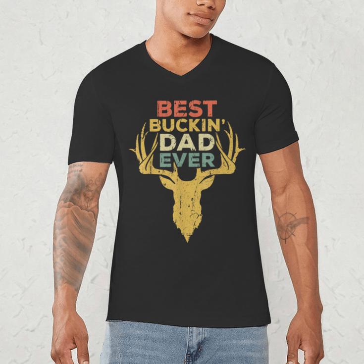 Best Buckin' Dad Ever Shirt Men Hunting Fathers Day Men's V-Neck T-Shirt