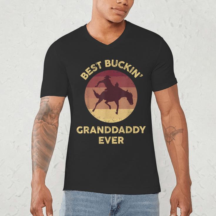 Best Buckin' Granddaddy Western Rodeo Cowboy Bucking Horse Men's V-Neck T-Shirt