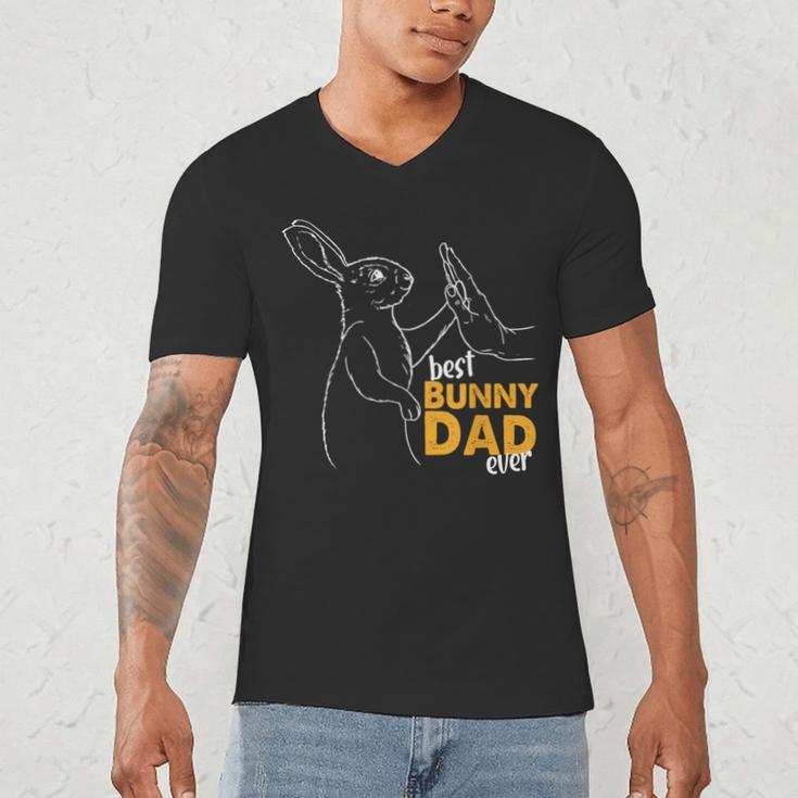 Best Bunny Dad Ever Rabbit Daddy Bunny Father Bunny Men's V-Neck T-Shirt Best Bunny Dad Ever Rabbit Daddy Bunny Father Bunny Men's V-Neck T-Shirt