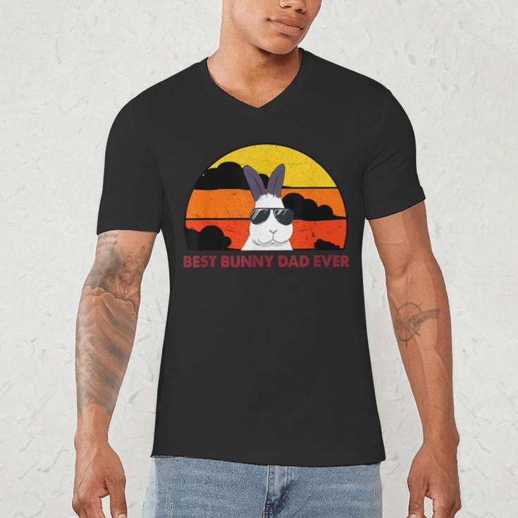 Best Bunny Dad Ever Rabbit Jumper Dad Men's V-Neck T-Shirt