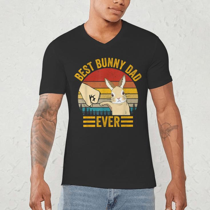 Best Bunny Dad Ever Rabbit Lover Father Pet Rabbit Men's V-Neck T-Shirt