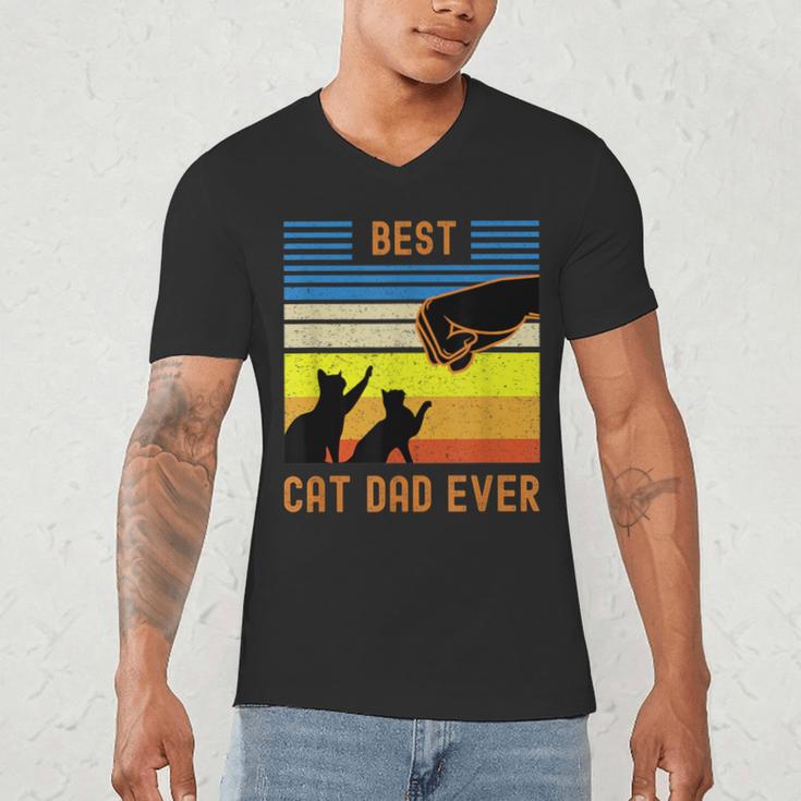 Best Cat Dad Ever Fist Bump For Fur Daddies Men Women Girls Kids Men's V-Neck T-Shirt