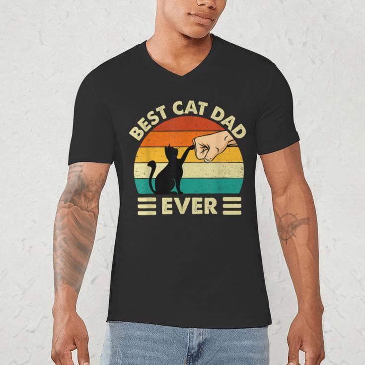 Best Cat Dad Ever Cat Lover Kitten Owner Kitty Men's V-Neck T-Shirt