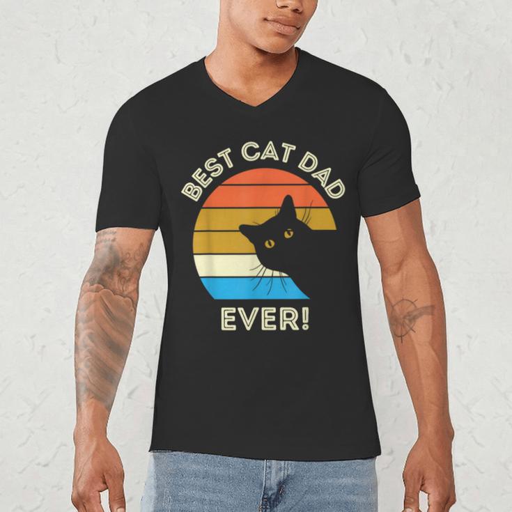 Best Cat Dad Ever Men Men's V-Neck T-Shirt