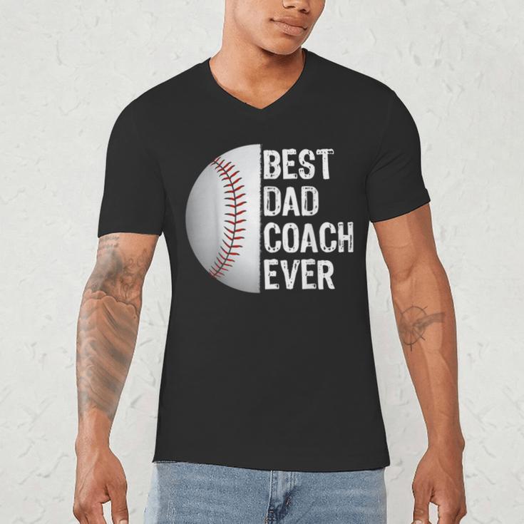 Best Dad Coach Ever Baseball For Sport Lovers Men's V-Neck T-Shirt