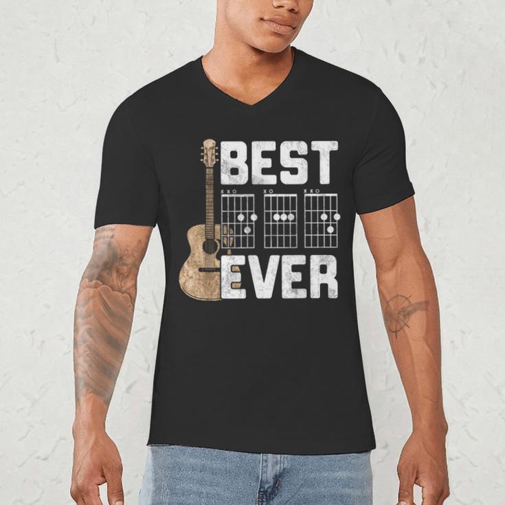 Best Dad Ever Guitarist Father D-A-D Chord Guitar Men's V-Neck T-Shirt