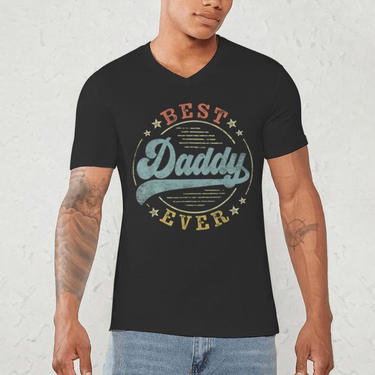 Best Daddy Ever Father's Day Daddy Vintage Emblem Men's V-Neck T-Shirt