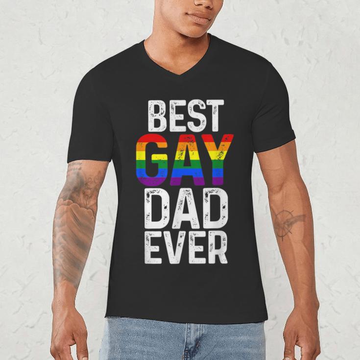 Best Gay Dad Ever LGBTQ Men's V-Neck T-Shirt