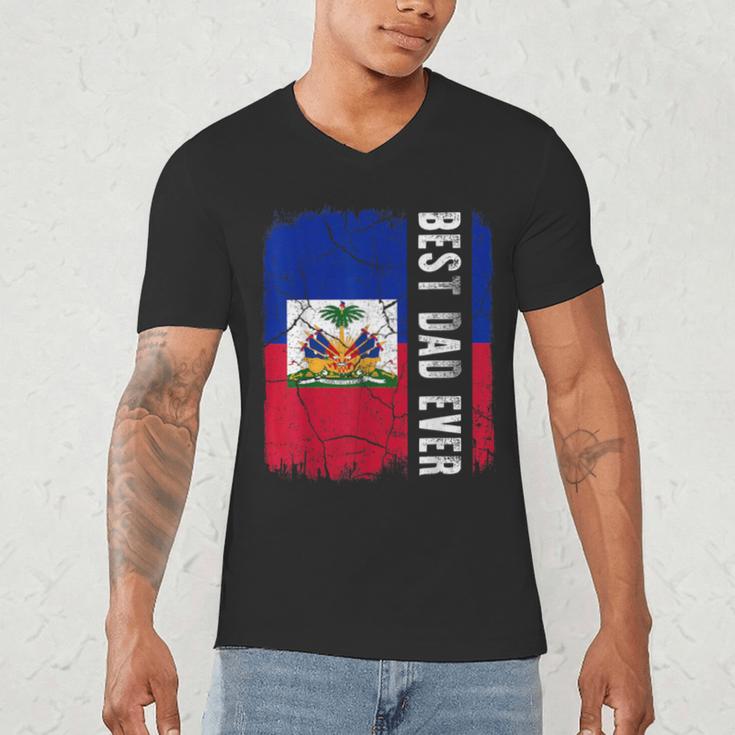 Best Haitian Dad Ever Haiti Daddy Father's Day Men's V-Neck T-Shirt