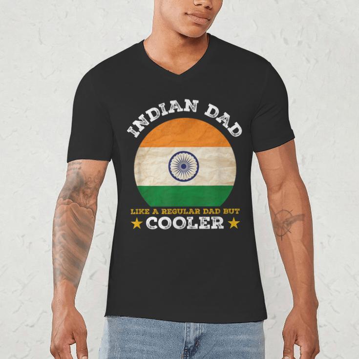 Best Indian Dad Ever Father's Day India Flag Pride Men's V-Neck T-Shirt