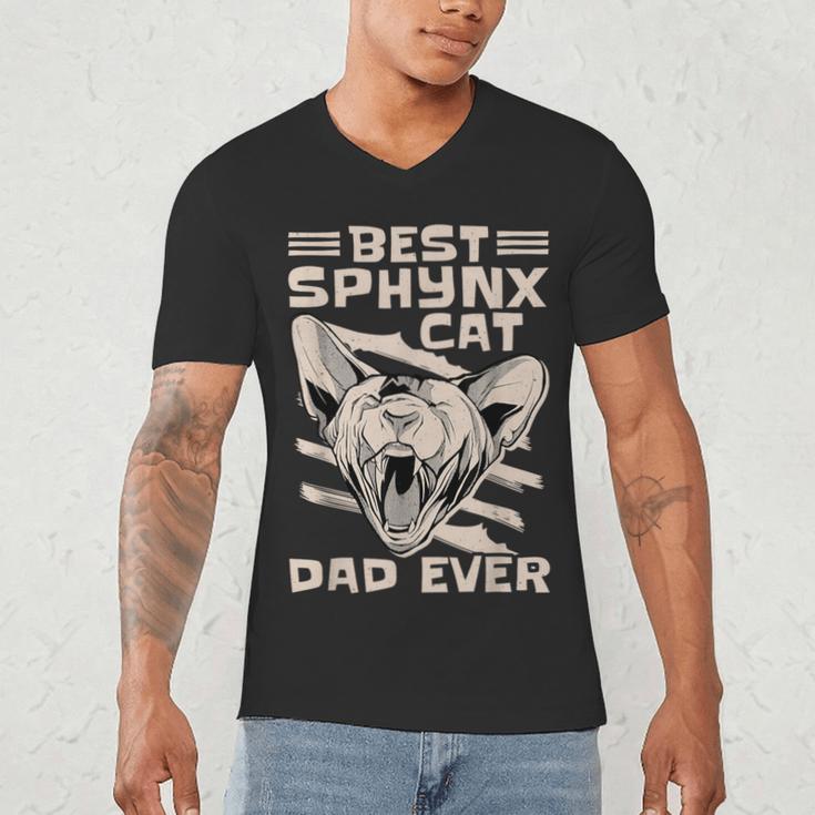 Best Sphynx Cat Dad Ever Apparel For Animal Lover Men Women Men's V-Neck T-Shirt