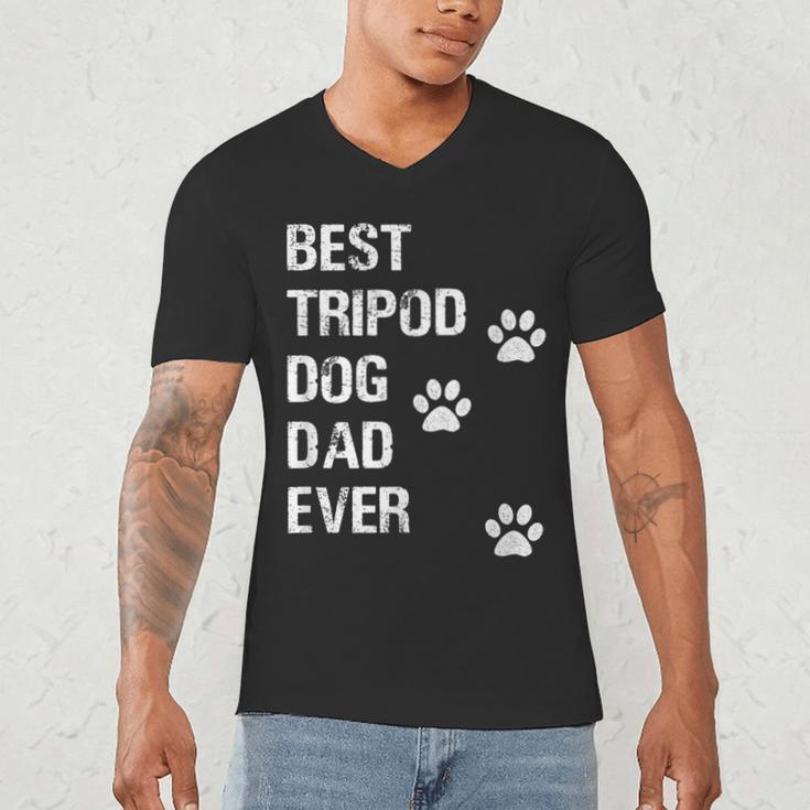 Best Tripod 3 Legged Dog Dad Novelty Dog Dad TShirt Men's V-Neck T-Shirt
