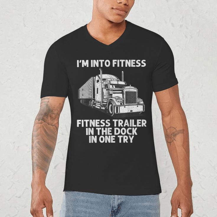 Best Truck Driver Art For Men Dad Women Trucking CDL Trucker Men's V-Neck T-Shirt