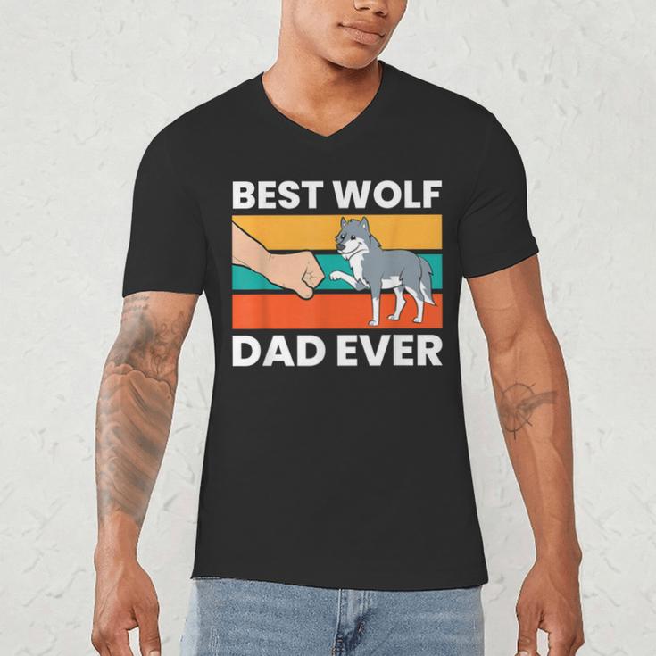 Best Wolf Dad Ever Men's V-Neck T-Shirt