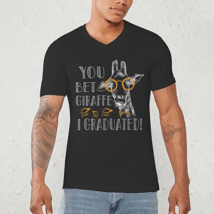 You Bet Giraffe I Graduated Graduation Gift Men's V-Neck T-Shirt