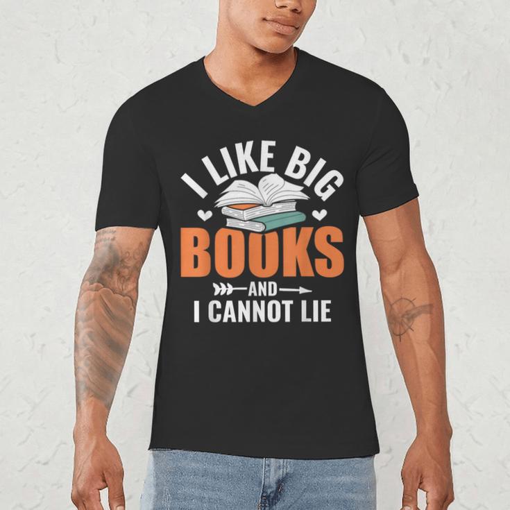 I Like Big Books I Cannot Lie School Librarian Book Lover Men's V-Neck T-Shirt