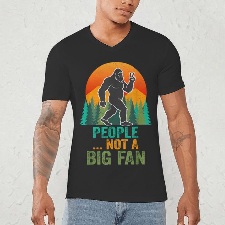 Bigfoot Introvert People Not A Big Fan Retro Sasquatch Men's V-Neck T-Shirt