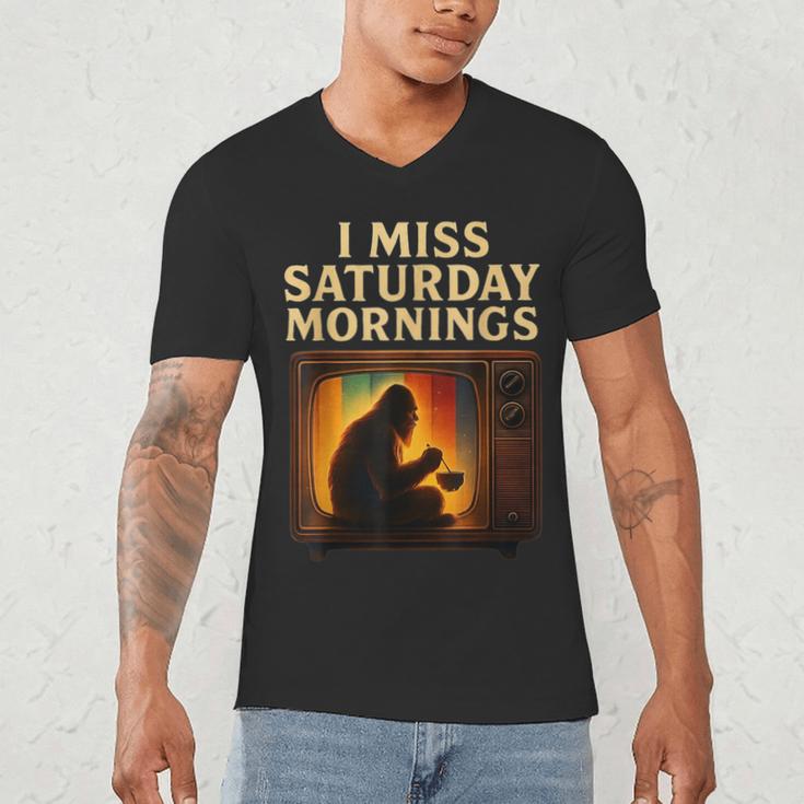 Bigfoot Saturday Morning Nostalgia Men's V-Neck T-Shirt