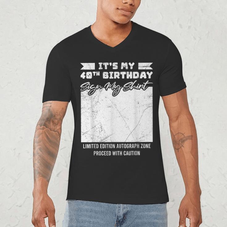 Birthday It's My 40th Birthday Guest Book Birthday Party Men's V-Neck T-Shirt Birthday It's My 40th Birthday Guest Book Birthday Party Men's V-Neck T-Shirt
