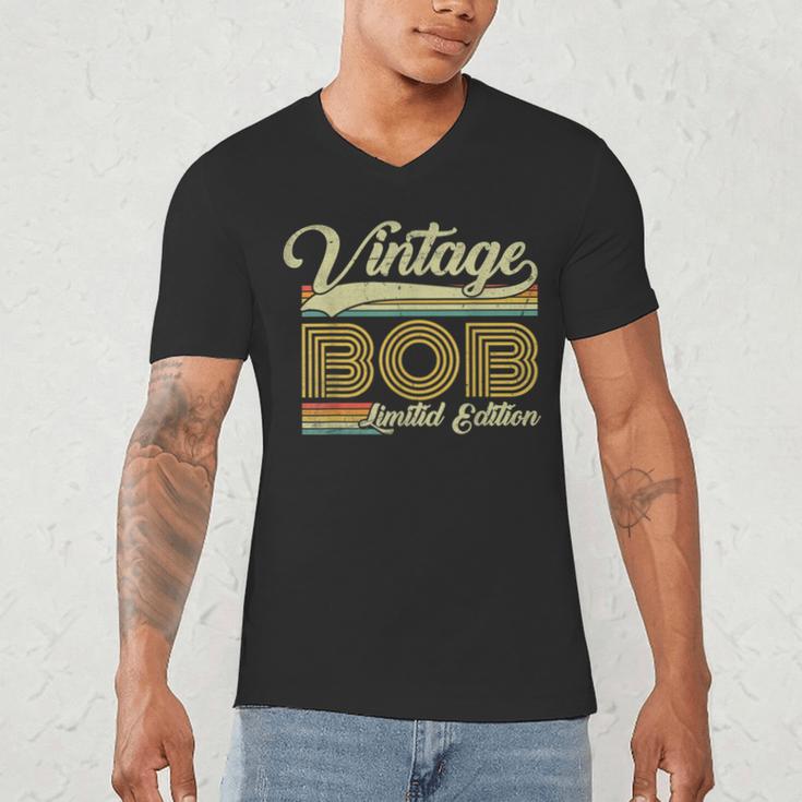 Bob Name Vintage Bob Father's Day Dad Bob Men's V-Neck T-Shirt