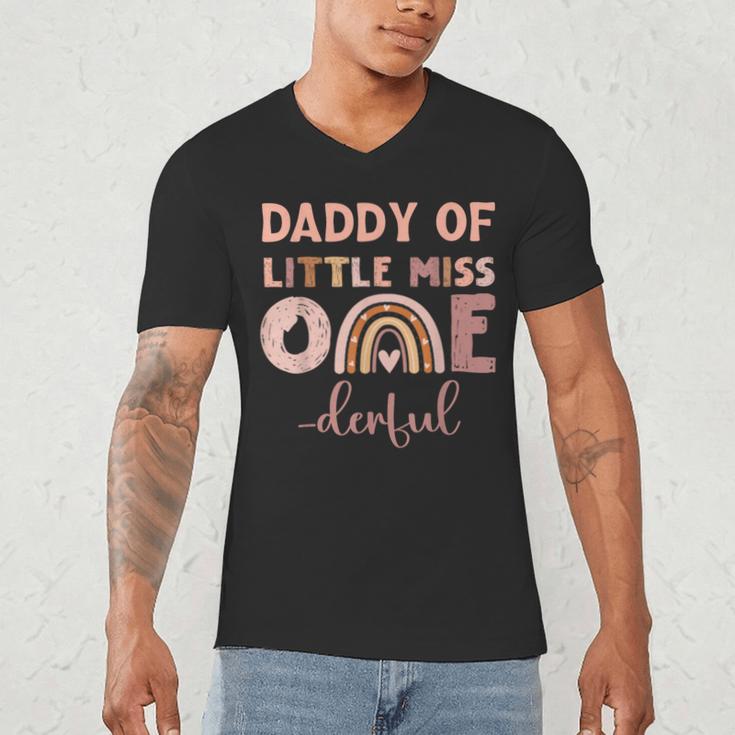 Boho Daddy Of Miss Onederful 1st Birthday Girl Cute Small Men's V-Neck T-Shirt