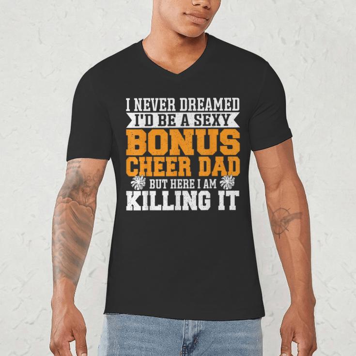 Bonus Cheer Dad Cheer Step Dad Men's V-Neck T-Shirt