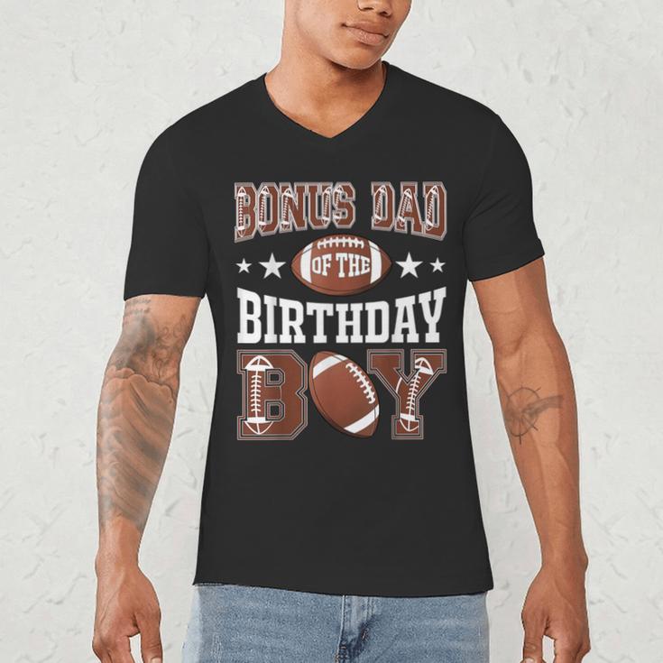 Bonus Dad Of The Birthday Boy Football Game Day Men's V-Neck T-Shirt