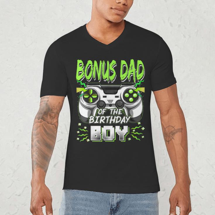 Bonus Dad Of The Birthday Boy Video Game Bday Party Men's V-Neck T-Shirt