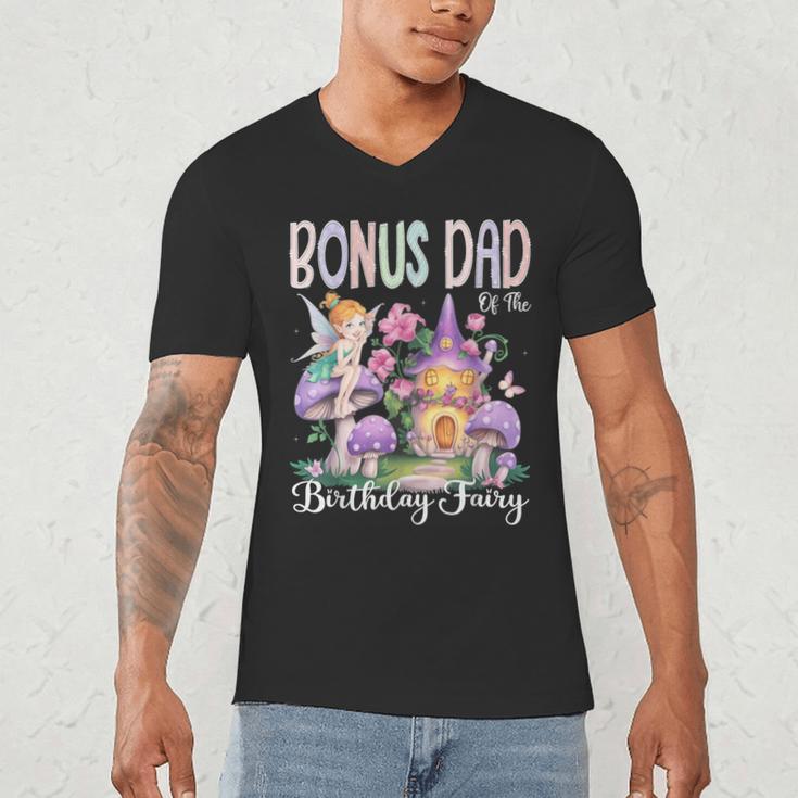 Bonus Dad Of The Birthday Fairy 1St Birthday Girl Party Men's V-Neck T-Shirt