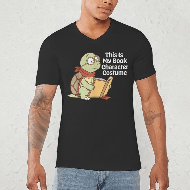 This Is My Book Character Costume Turtle Kids Reading Men's V-Neck T-Shirt