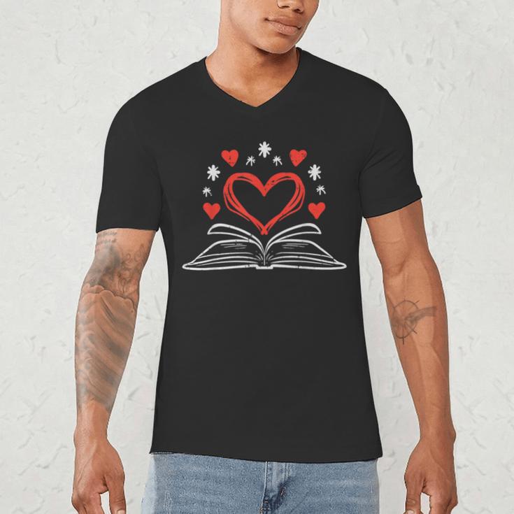 Book Heart Read Book Reading Librarian Men Women Kids Men's V-Neck T-Shirt Book Heart Read Book Reading Librarian Men Women Kids Men's V-Neck T-Shirt